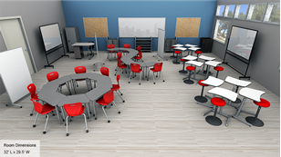 Collaborative Classroom Desks - High School - B - Overall Image